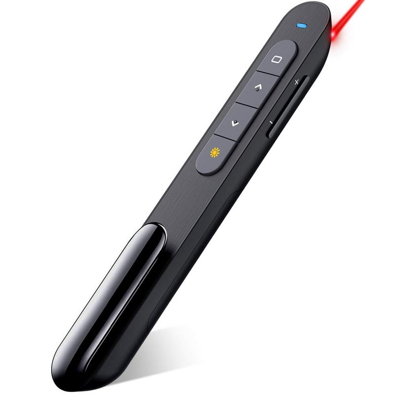DinoFire for Bluetooth RF 2.4GHz Dual Modes Red Light Wireless Presenter Presentation Powerpoint Clicker Presentation Remote Control Slide Advancer Changer Support Mac Powered by AAA (11) - Image 1